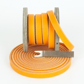 Fettleder Meterware in Orange 10mm Reduziert